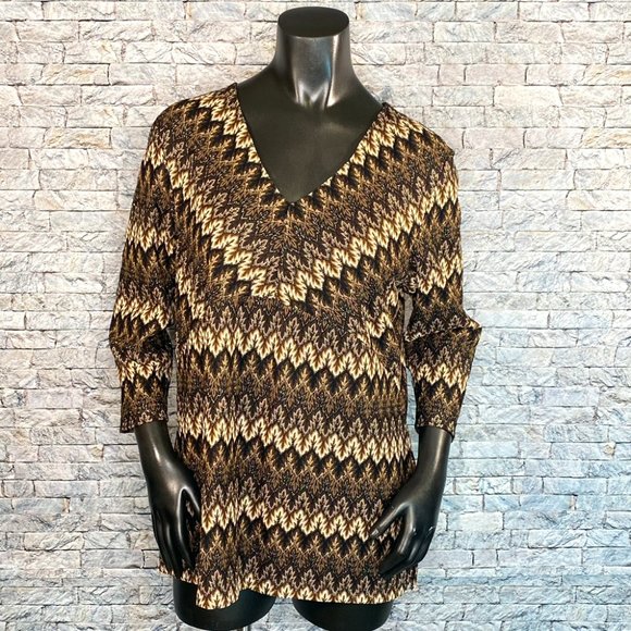 JM Collection Tops - JM Collection Abstract Print Blouse